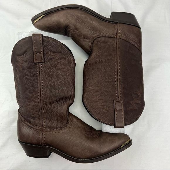 Masterson Cowboy Boots RB888 Brown Leather Metal Tip Toe Western Women’s Size 10 - Picture 8 of 10